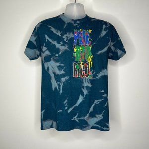 Puerto Rico men's acid wash blue T-shirt